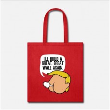 Anti Trump Wall Mexico President Usa Election Vote Red Tote Bag